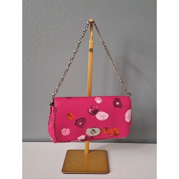 Coach Handbags - NWOT Coach Floral Ruby Crossbody Pink Mini Chain Bag F35553
